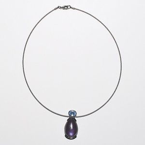 Monet Faux Aquamarine + Purple Stone Necklace